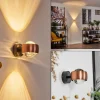 hofstein Applique murale Sapri Cuivre, Noir, 1 lumière* Lampes En Verre
