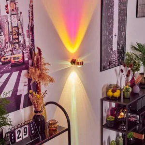 hofstein Applique murale Sapri Cuivre, Noir, 1 lumière* Lampes En Verre