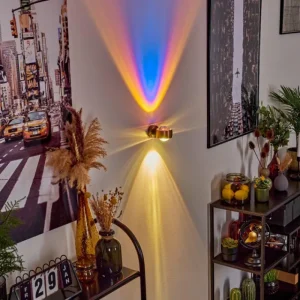 hofstein Applique murale Sapri Cuivre, Noir, 1 lumière* Lampes En Verre