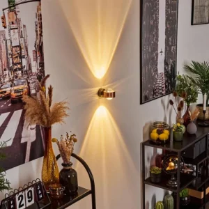 hofstein Applique murale Sapri Cuivre, Noir, 1 lumière* Lampes En Verre