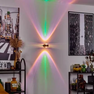 hofstein Applique murale Sapri Cuivre, Noir, 1 lumière* Lampes En Verre