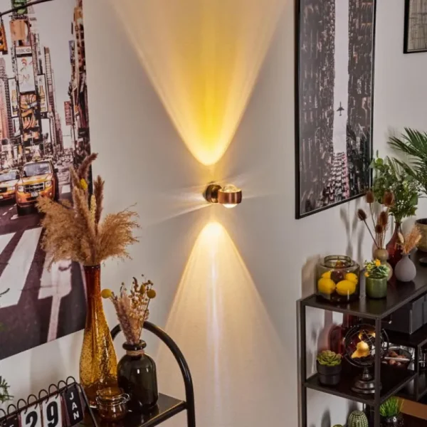 hofstein Applique murale Sapri Cuivre, Noir, 1 lumière* Lampes En Verre