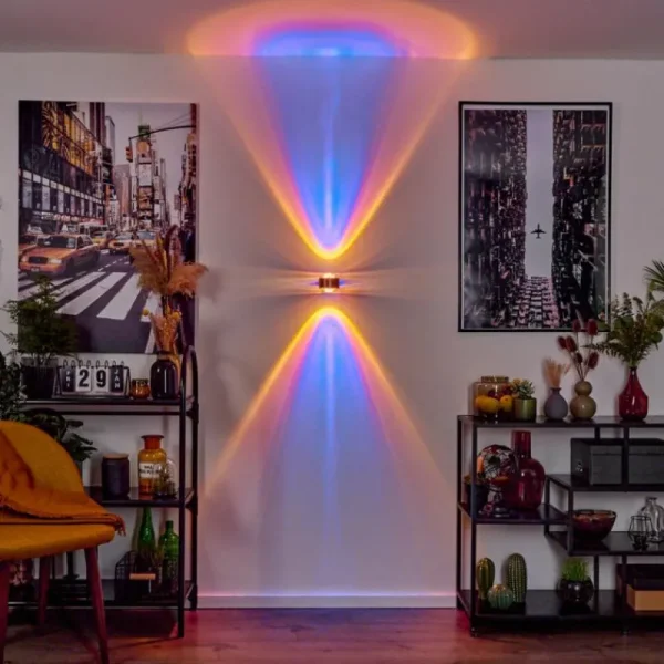 hofstein Applique murale Sapri Cuivre, Noir, 1 lumière* Lampes En Verre