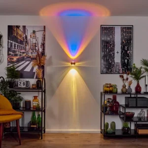 hofstein Applique murale Sapri Cuivre, Noir, 1 lumière* Lampes En Verre