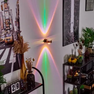hofstein Applique murale Sapri Cuivre, Noir, 1 lumière* Lampes En Verre