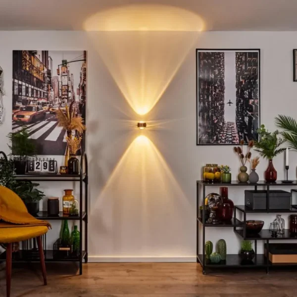 hofstein Applique murale Sapri Cuivre, Noir, 1 lumière* Lampes En Verre