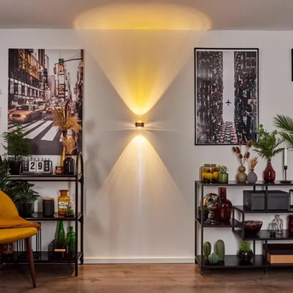 hofstein Applique murale Sapri Cuivre, Noir, 1 lumière* Lampes En Verre