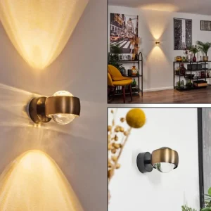hofstein Applique murale Sapri Vieux laiton, Noir, 1 lumière* Lampes En Verre