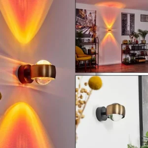 hofstein Applique murale Sapri Vieux laiton, Noir, 1 lumière* Lampes En Verre