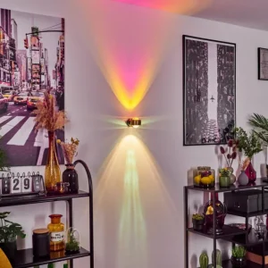 hofstein Applique murale Sapri Vieux laiton, Noir, 1 lumière* Lampes En Verre