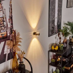 hofstein Applique murale Sapri Vieux laiton, Noir, 1 lumière* Lampes En Verre