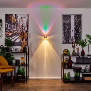 hofstein Applique murale Sapri Vieux laiton, Noir, 1 lumière* Lampes En Verre