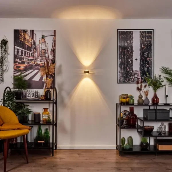 hofstein Applique murale Sapri Vieux laiton, Noir, 1 lumière* Lampes En Verre