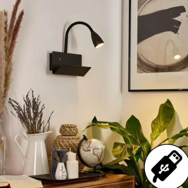 hofstein Applique murale Sarnen Noir, 1 lumière* Lampes Modernes