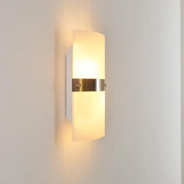 hofstein Applique murale Sibo Acier inoxydable, 2 lumières* Lampes En Verre