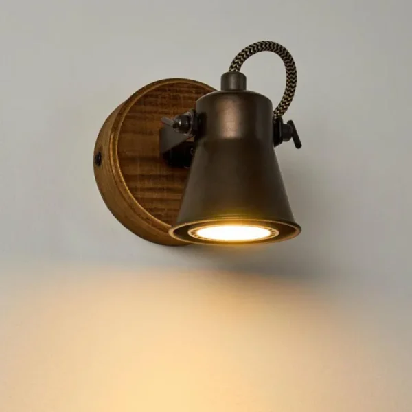 hofstein Applique murale Skodsbol Bois foncé, Noir, 1 lumière* Lampes Modernes