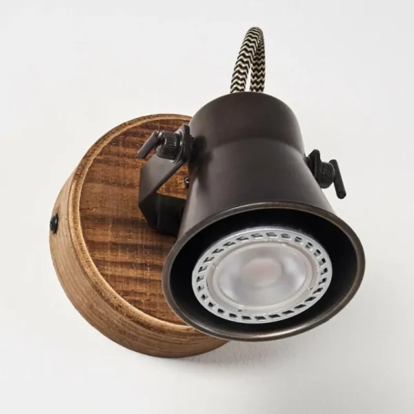 hofstein Applique murale Skodsbol Bois foncé, Noir, 1 lumière* Lampes Modernes