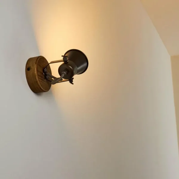 hofstein Applique murale Skodsbol Bois foncé, Noir, 1 lumière* Lampes Modernes