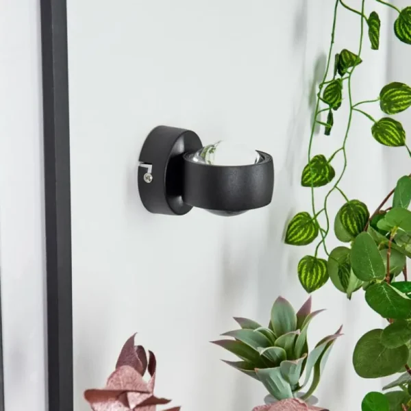 hofstein Applique murale Stong LED Noir, 1 lumière* Lampes En Verre