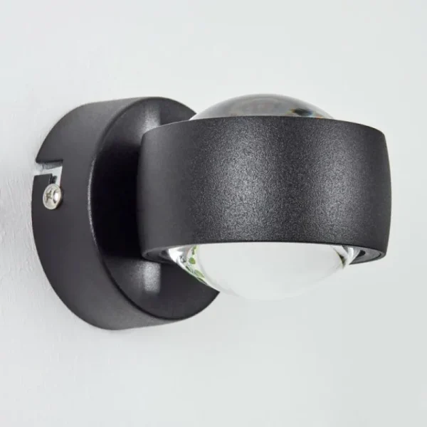 hofstein Applique murale Stong LED Noir, 1 lumière* Lampes En Verre