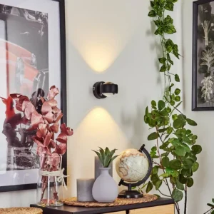 hofstein Applique murale Stong LED Noir, 1 lumière* Lampes En Verre