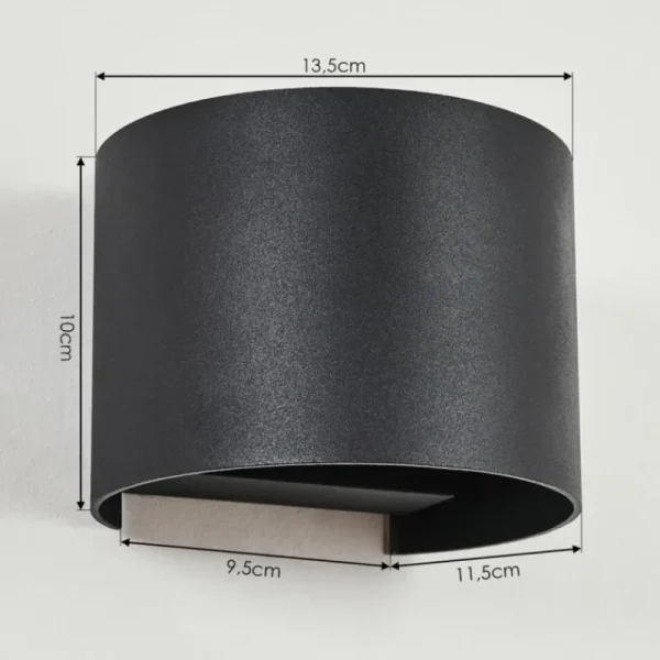 hofstein Applique murale Strandaa LED Noir, 2 lumières* Lampes Modernes