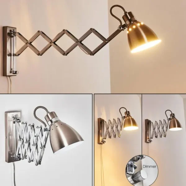 hofstein Applique murale Stranderott Chrome, Acier inoxydable, 1 lumière* Lampes Modernes