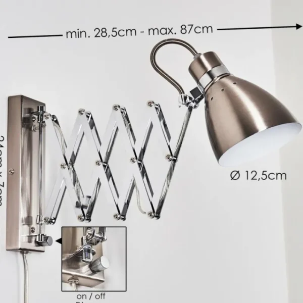 hofstein Applique murale Stranderott Chrome, Acier inoxydable, 1 lumière* Lampes Modernes
