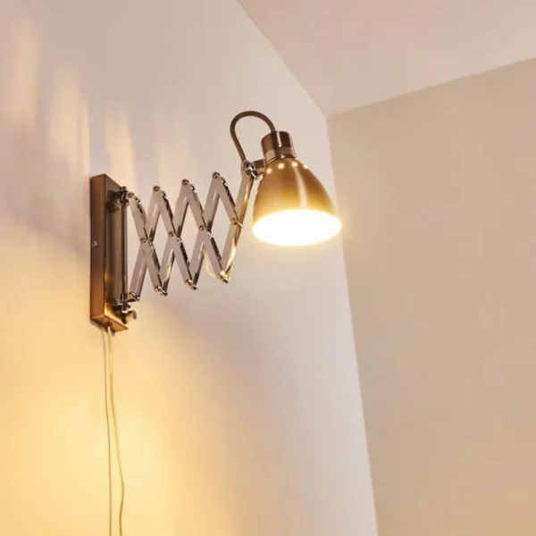hofstein Applique murale Stranderott Chrome, Acier inoxydable, 1 lumière* Lampes Modernes