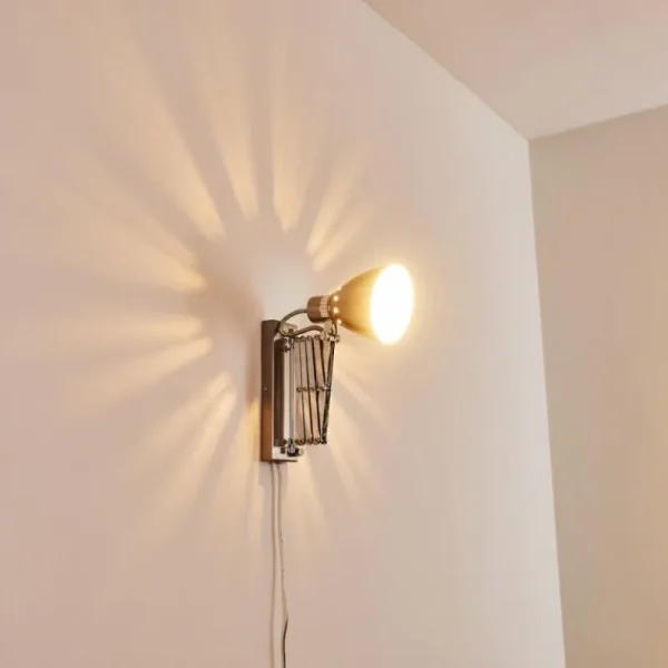 hofstein Applique murale Stranderott Chrome, Acier inoxydable, 1 lumière* Lampes Modernes