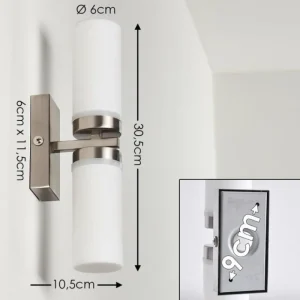 hofstein Applique murale Sundborn Acier brossé, 2 lumières* Lampes En Verre