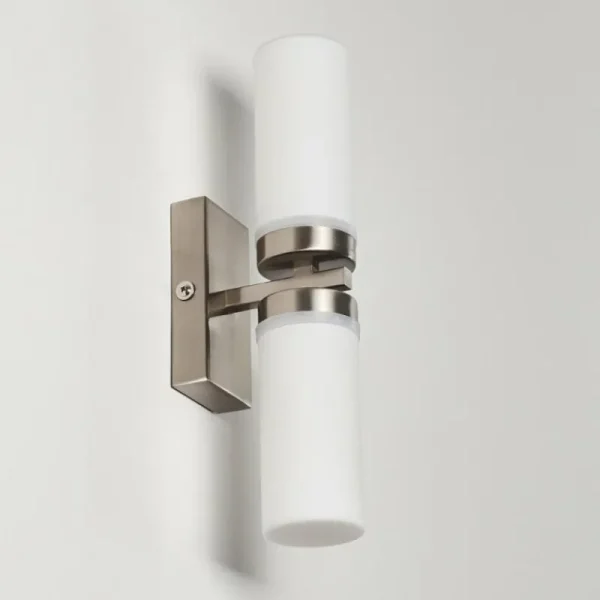 hofstein Applique murale Sundborn Acier brossé, 2 lumières* Lampes En Verre