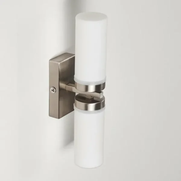 hofstein Applique murale Sundborn Acier brossé, 2 lumières* Lampes En Verre