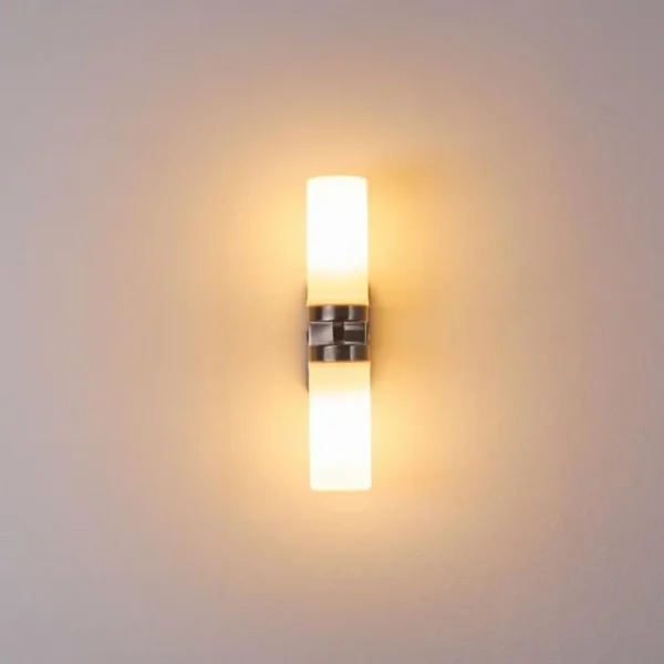 hofstein Applique murale Sundborn Acier brossé, 2 lumières* Lampes En Verre