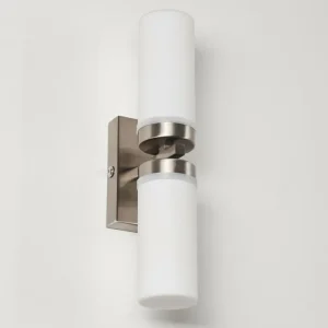 hofstein Applique murale Sundborn Acier brossé, 2 lumières* Lampes En Verre