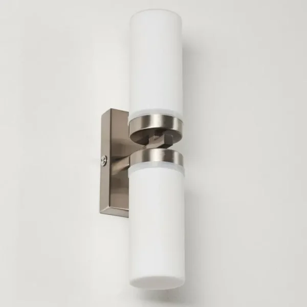 hofstein Applique murale Sundborn Acier brossé, 2 lumières* Lampes En Verre