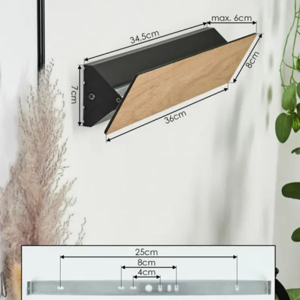 hofstein Applique murale Syar LED Noir, 1 lumière* Lampes Modernes