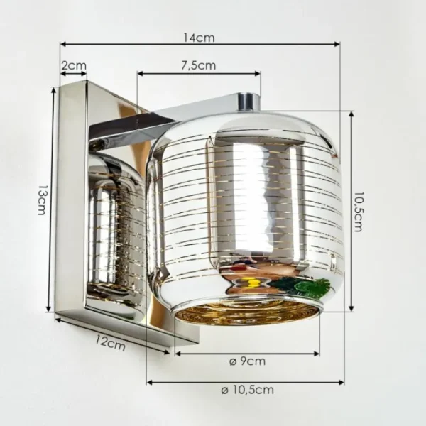 hofstein Applique murale Verasara Chrome, 1 lumière* Lampes En Verre