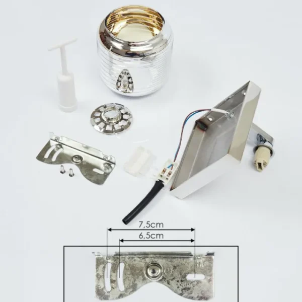 hofstein Applique murale Verasara Chrome, 1 lumière* Lampes En Verre