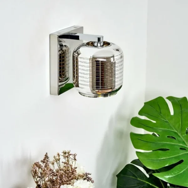 hofstein Applique murale Verasara Chrome, 1 lumière* Lampes En Verre