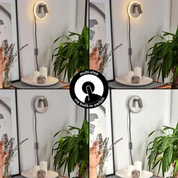 hofstein Applique murale Viata LED Gris, Nickel mat, 2 lumières* Lampes Modernes
