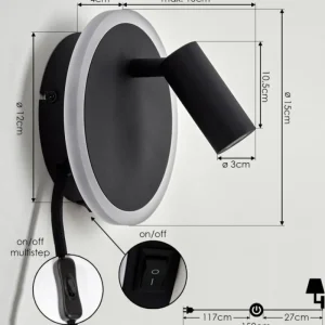 hofstein Applique murale Viata LED Noir, Blanc, 2 lumières* Lampes Modernes