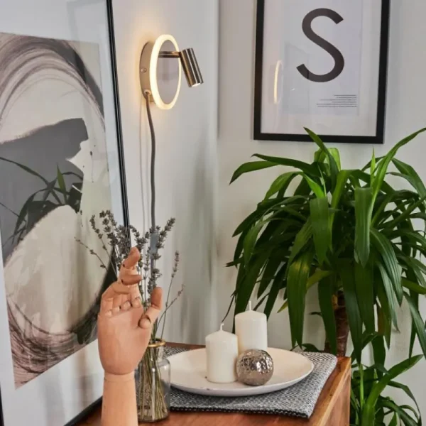 hofstein Applique murale Viata LED Gris, Nickel mat, 2 lumières* Lampes Modernes