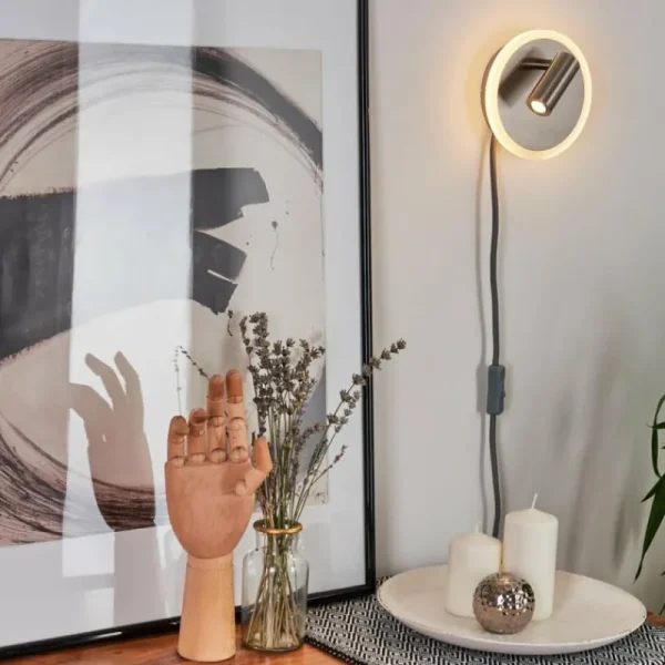 hofstein Applique murale Viata LED Gris, Nickel mat, 2 lumières* Lampes Modernes