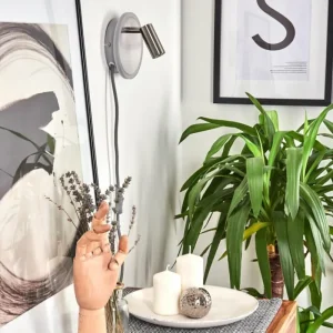 hofstein Applique murale Viata LED Gris, Nickel mat, 2 lumières* Lampes Modernes