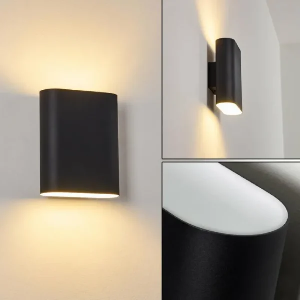 hofstein Applique murale Vion Noir, 2 lumières* Lampes Modernes