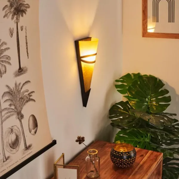 hofstein Applique murale Voume Rouille, Noir, 1 lumière* Lampes En Verre