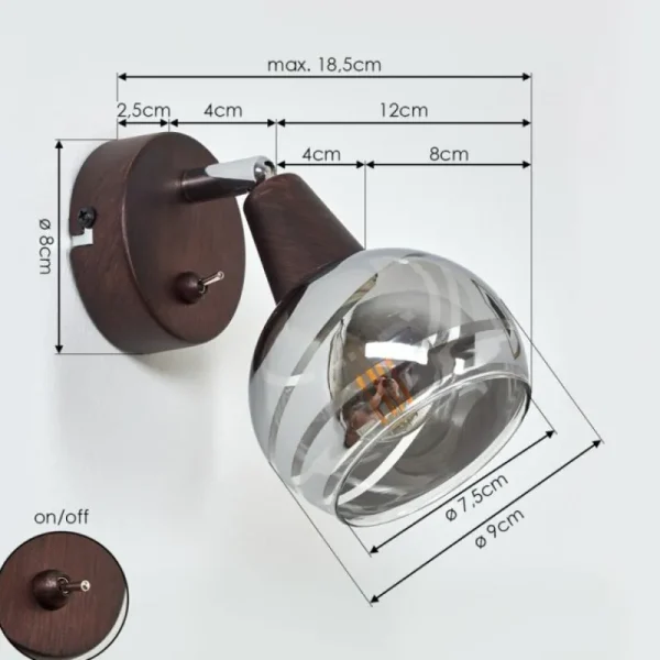 hofstein Applique murale Warga LED Bronze, 1 lumière* Lampes Modernes
