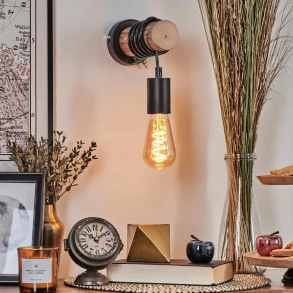 hofstein Applique murale Yaak Écru, Noir, 1 lumière* Lampes Modernes