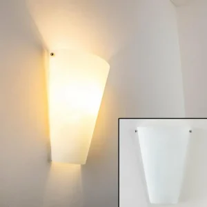 hofstein Applique murale Zera Aluminium, Blanc, 1 lumière* Lampes En Verre